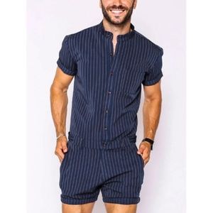 COPY - Romper Jack Pin Stripe Casual Romper Jumpsuit SZ M